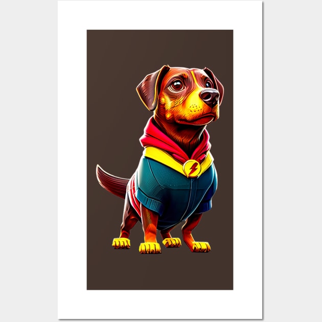 Proud and Regal: Dachshund in Senegal Tee Wall Art by fur-niche